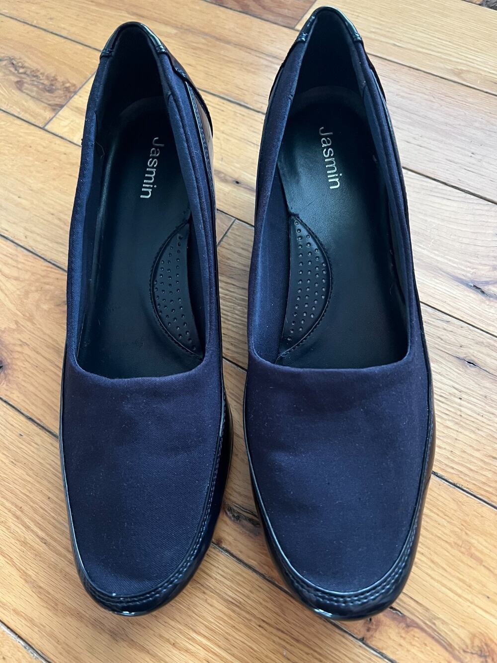 Jasmin Friend Navy Wedge Heel Pumps Womens Dress Shoes - Size 9.5